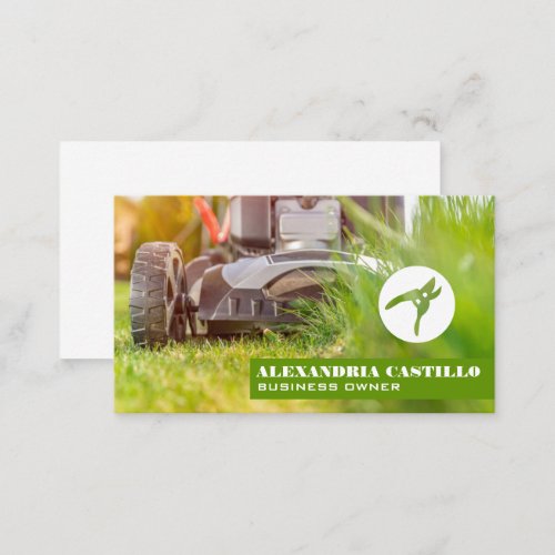 Lawnmower  Cutting Tall Grass  Gardening Shears Business Card