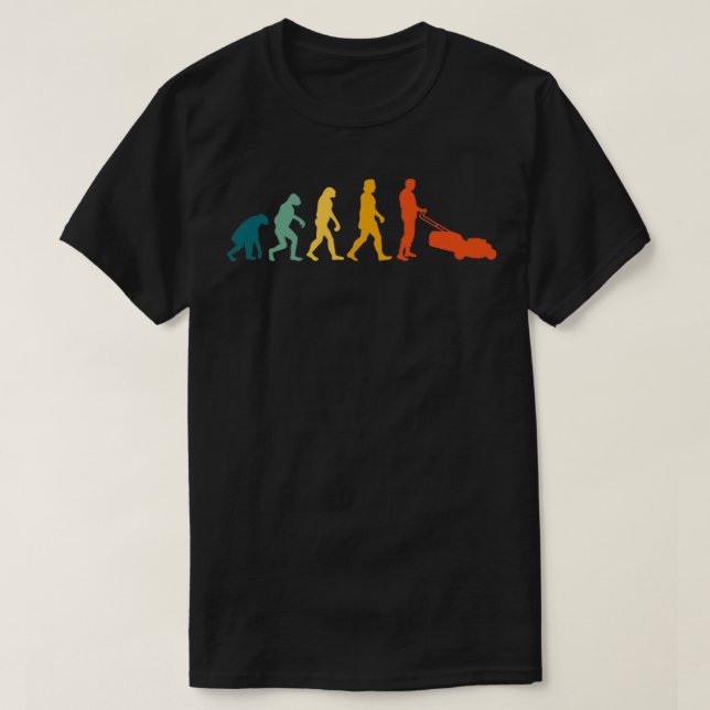 Lawnmower Evolution Gardener Gardening Gardening 7 T-Shirt (Design Front)