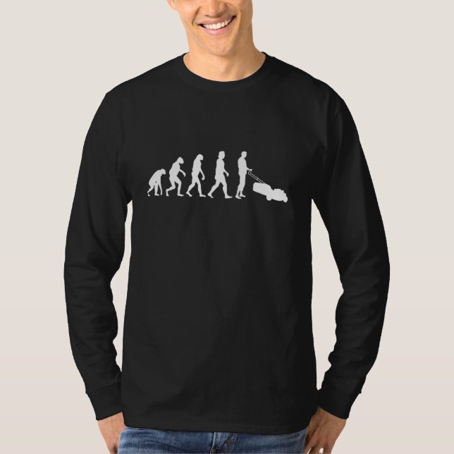 Lawnmower Evolution Lawn Mower Gardening T-Shirt (Front)