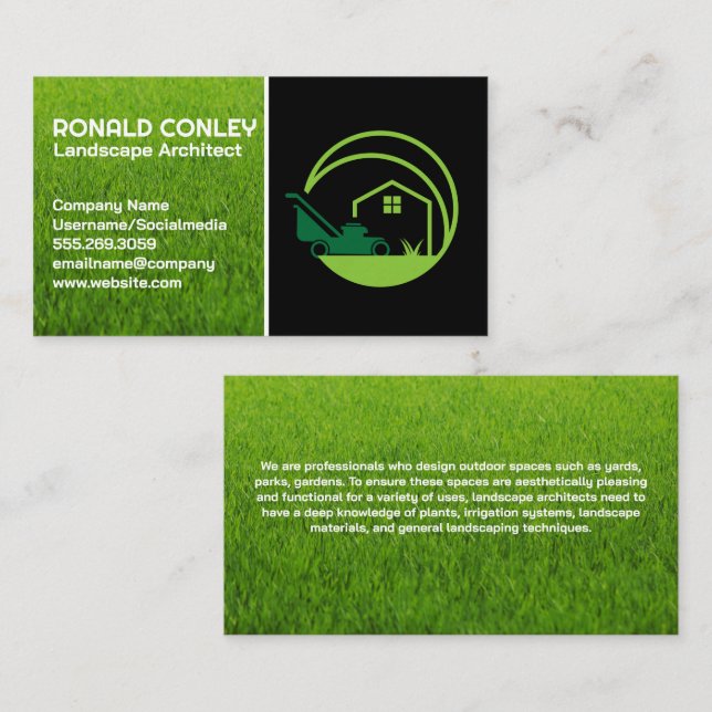 Lawnmower Garden Equipment Business Card (Front/Back)