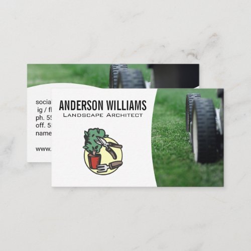 Lawnmower  Gardening Tools  Landscaping Business Card