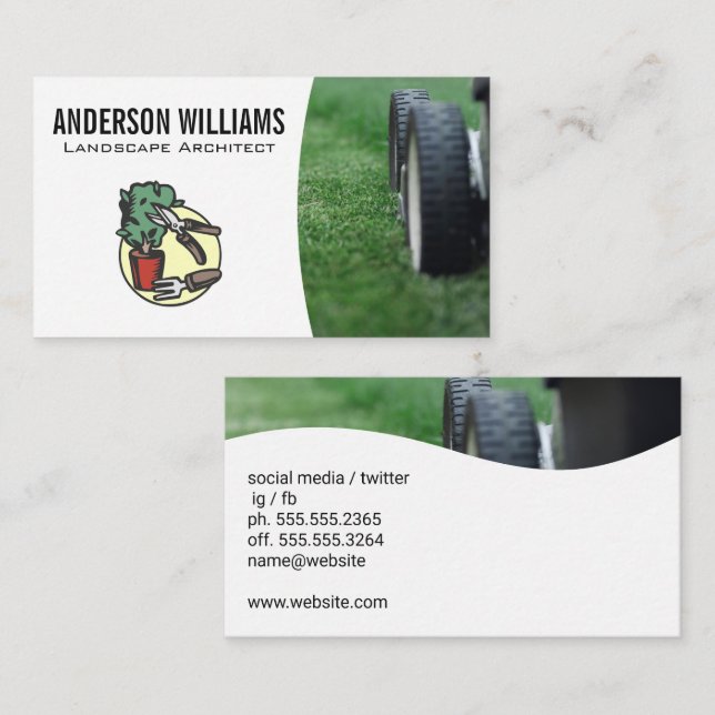 Lawnmower | Gardening Tools | Landscaping Business Card (Front/Back)