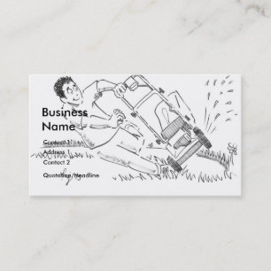 Lawnmower lawnmowing Drawing Business Cards