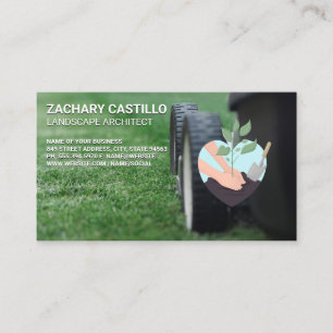 Lawnmower Planting Tree Business Card