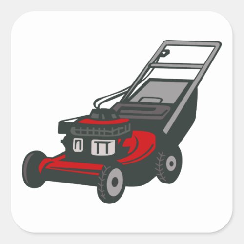Lawnmower Square Sticker