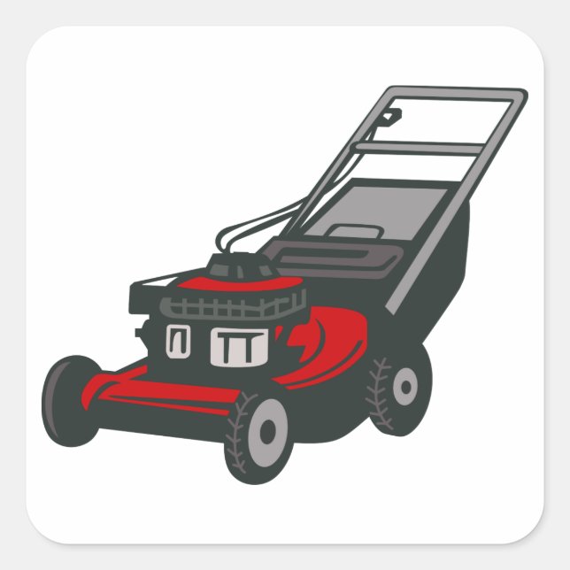 Lawnmower Square Sticker (Front)
