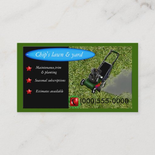 Customizable lawnmowing service business card templates