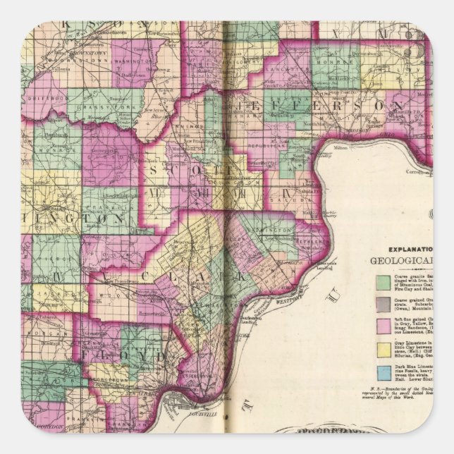 Lawrence County and Jackson County Square Sticker (Front)