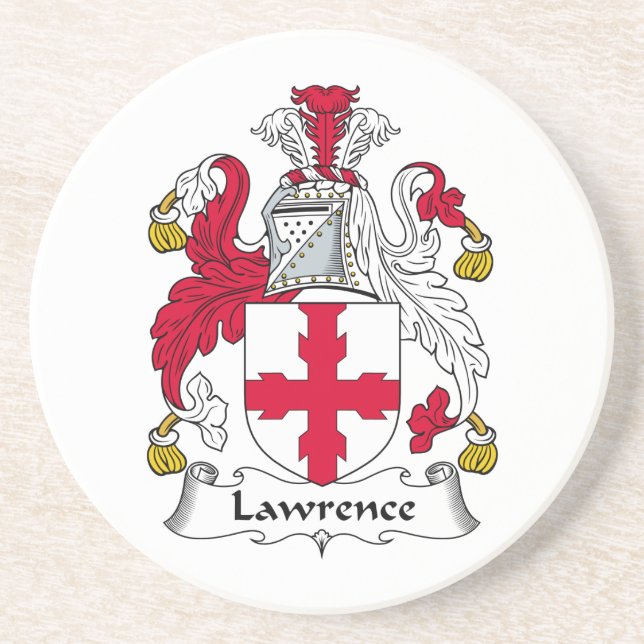 Lawrence Family Crest Sandstone Coaster (Front)