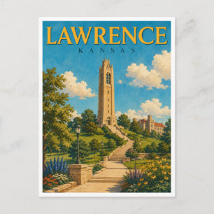 Lawrence Kansas Campanile GeoSaga Postcard