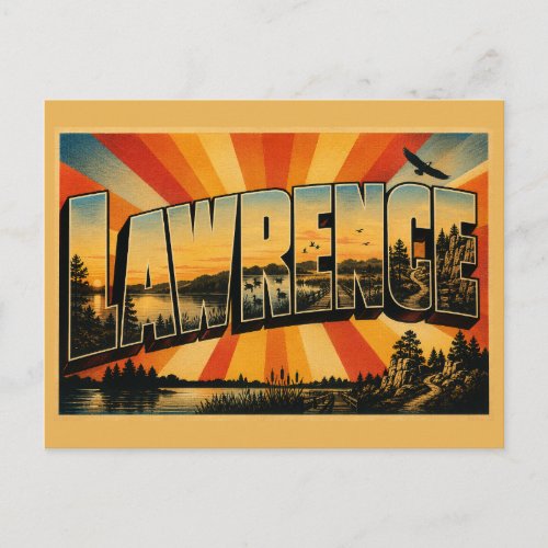 Lawrence Kansas Lake Wetlands Woodland Art Postcard