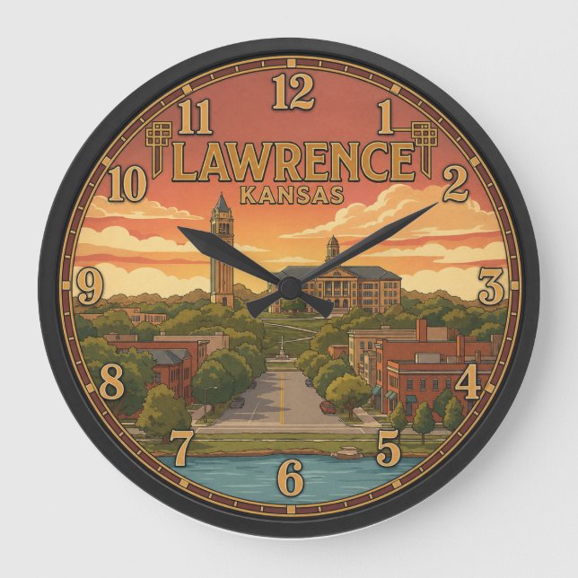 Lawrence Kansas Large Clock (Front)
