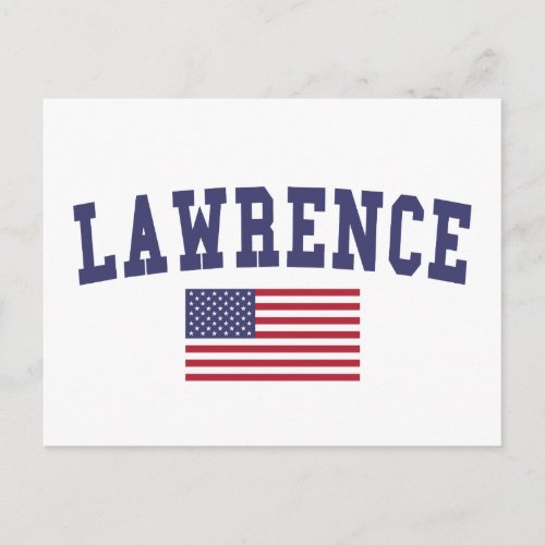 Lawrence KS US Flag Postcard