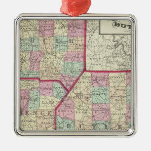 Lawrence, Mercer, Beaver, Butler counties Metal Ornament