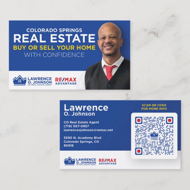 Lawrence O. Johnson Real Estate Business Cards (Front/Back)