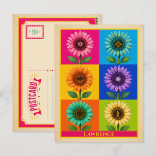 Lawrence Postcard Kansas Sunflower Vintage Pop Art