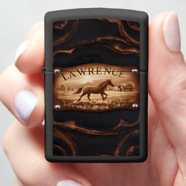 Lawrence Ranch Horse Scene Zippo Lighter (In Hand)