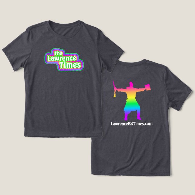 Lawrence Times groovy femme - charcoal Tri-Blend Shirt (Design Front & Back)