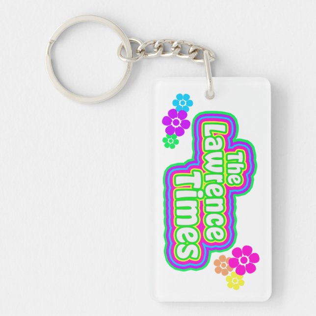Lawrence Times groovy flower keychain (Front)