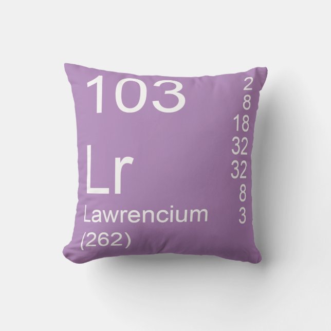 Lawrencium Throw Pillow (Front)
