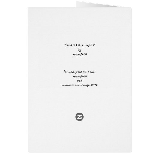 "Laws of Feline Physics" (Back)