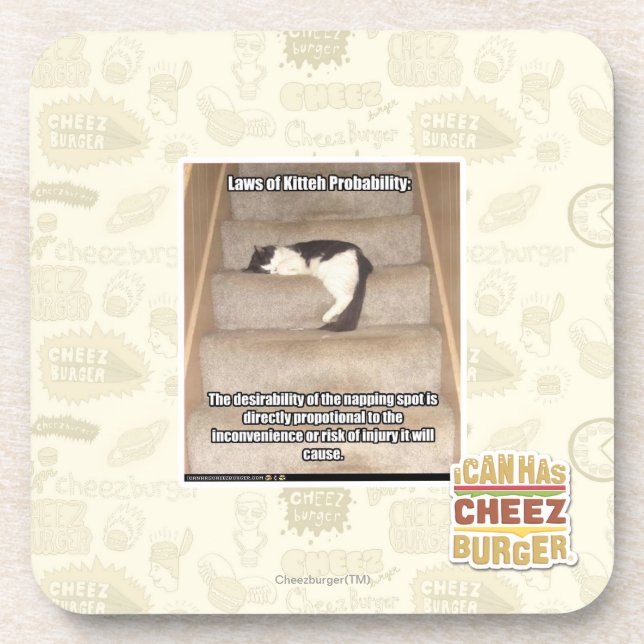 Laws of Kitteh Probability Beverage Coaster (Front)