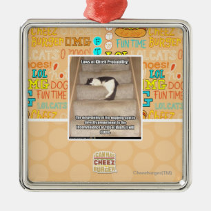 Laws of Kitteh Probability Metal Ornament