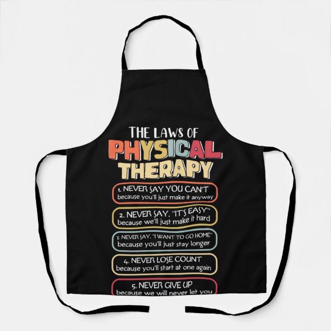 Laws Of Physical Therapy Motivational Goals Apron (Front)