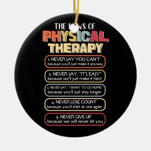 Laws Of Physical Therapy Motivational Goals Ceramic Ornament (Front)