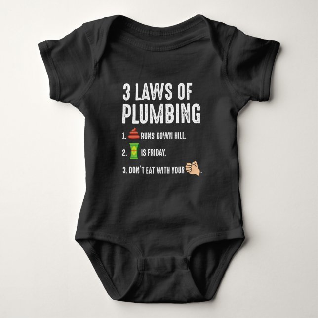 Laws Of Plumbing Gift for Plumber Journeyman Baby Bodysuit (Front)
