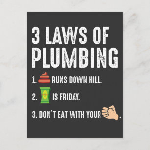 Laws Of Plumbing Gift for Plumber Journeyman Postcard