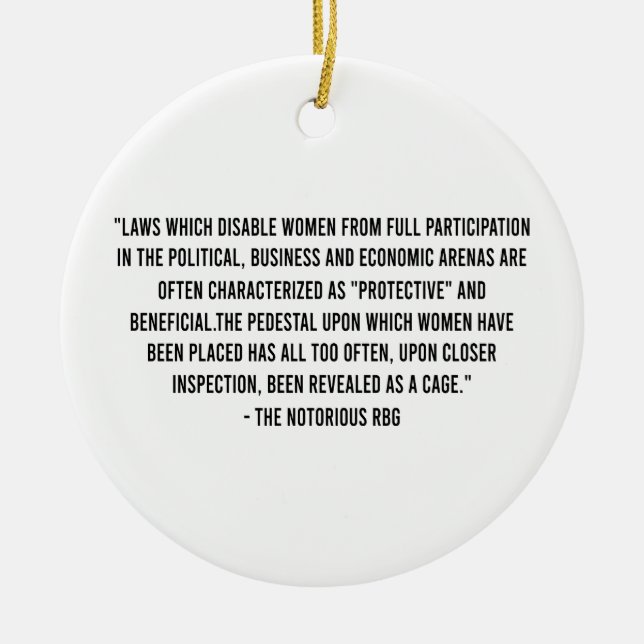 Laws which disabled woman from full participation ceramic ornament (Front)