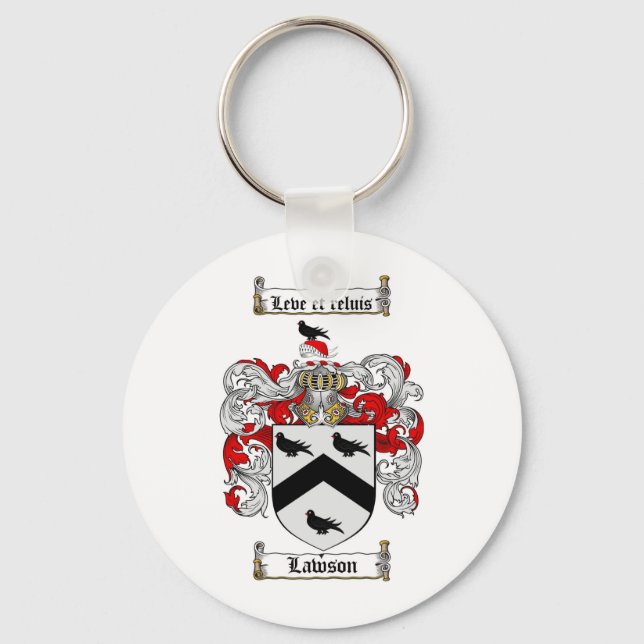 LAWSON FAMILY CREST -  LAWSON COAT OF ARMS KEYCHAIN (Front)