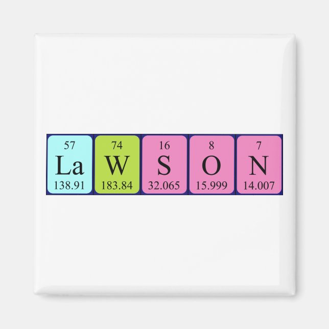 Lawson periodic table name magnet (Front)