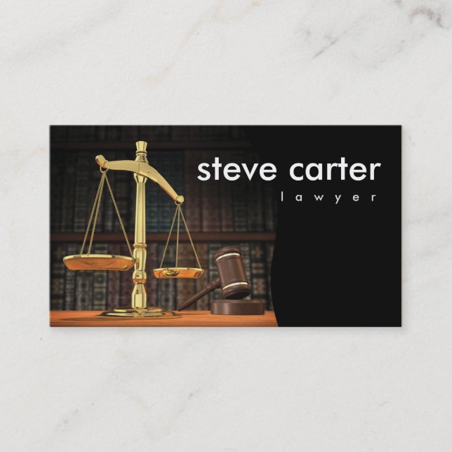 Lawyer Advocate Law Justice Business Card (Front)