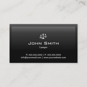 Lawyer Atorney Professional Black Border Business Card