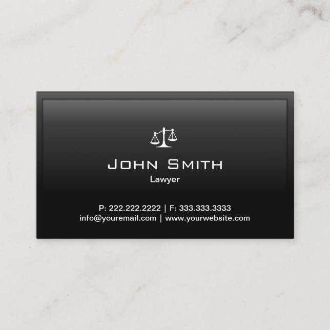 Lawyer Atorney Professional Black Border Business Card (Front)