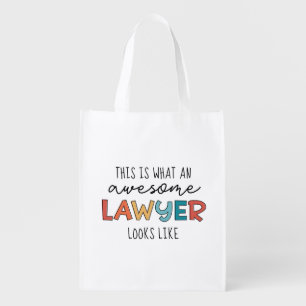 Lawyer Attorney at Law Awesome Lawyer Funny Grocery Bag