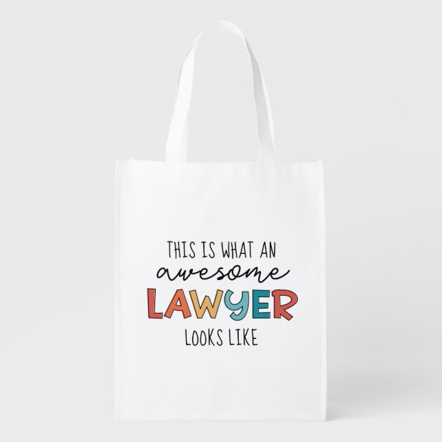 Lawyer | Attorney at Law | Awesome Lawyer Funny Grocery Bag (Front)