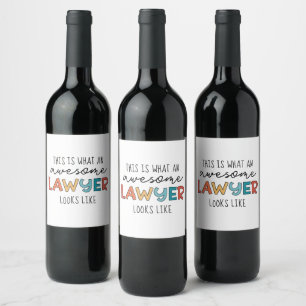 Lawyer Attorney at Law Awesome Lawyer Funny Wine Label