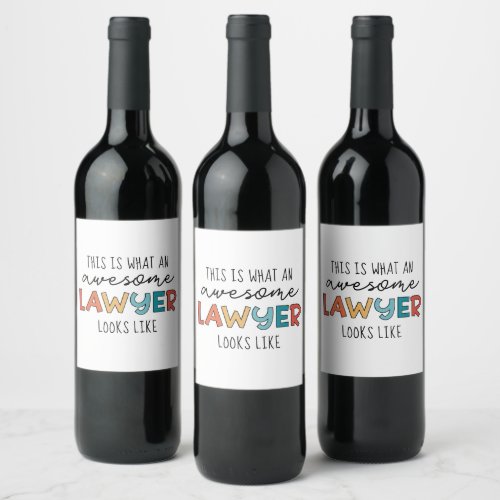 Lawyer  Attorney at Law  Awesome Lawyer Funny Wine Label
