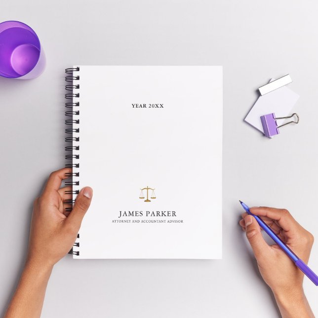 Lawyer Attorney At Law Classy White Planner (Lawyer Attorney At Law Classy White Planner)