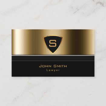 Lawyer Attorney At Law Gold Monogram Business Card by cardfactory at Zazzle