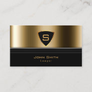 Lawyer Attorney At Law Gold Monogram Business Card at Zazzle