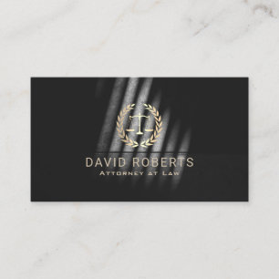 Lawyer Attorney at Law Gold Scale Logo Modern Business Card