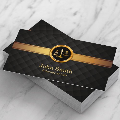 Lawyer Attorney at Law Luxury Gold Striped Business Card