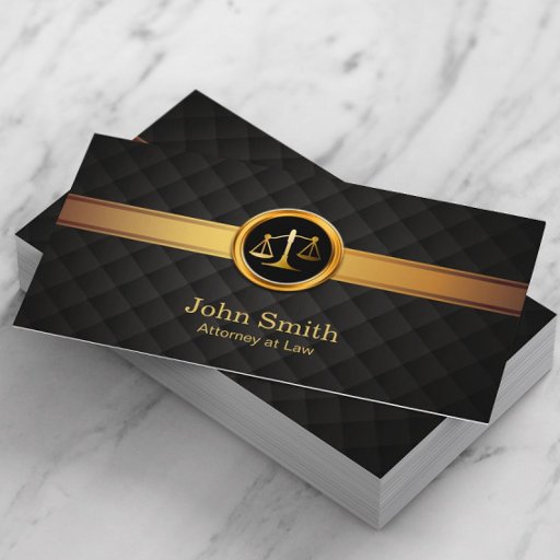 Customizable Lawyer Attorney at Law Luxury Gold Striped Business Card