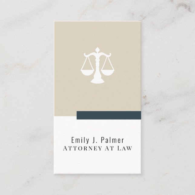 Lawyer Attorney At Law Modern Business Card (Front)