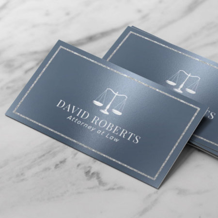 Lawyer Attorney At Law Modern Dusty Blue Business Card
