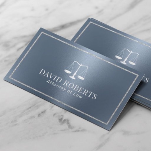 Customizable Lawyer Attorney at Law Modern Dusty Blue Business Card